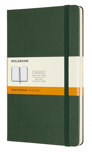 

Блокнот Moleskine Classic середній 13 x 21 см в лінію миртовий зелений