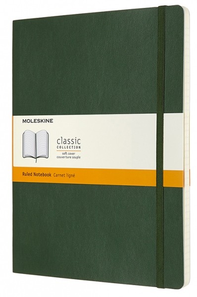 

Блокнот Moleskine Classic великий 19 x 25 см в лінію миртовий зелений м'який