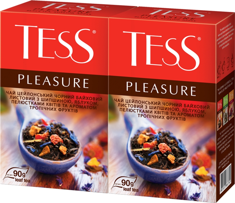 Упаковка чая черного рассыпного TESS Pleasure 90 г х 2 шт ...