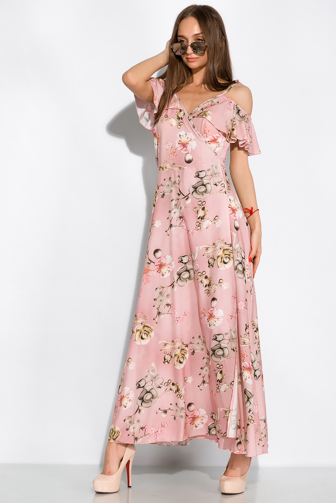 

Цветочное макси платье Time of Style 120PVC1067 Oversize Пудра принт