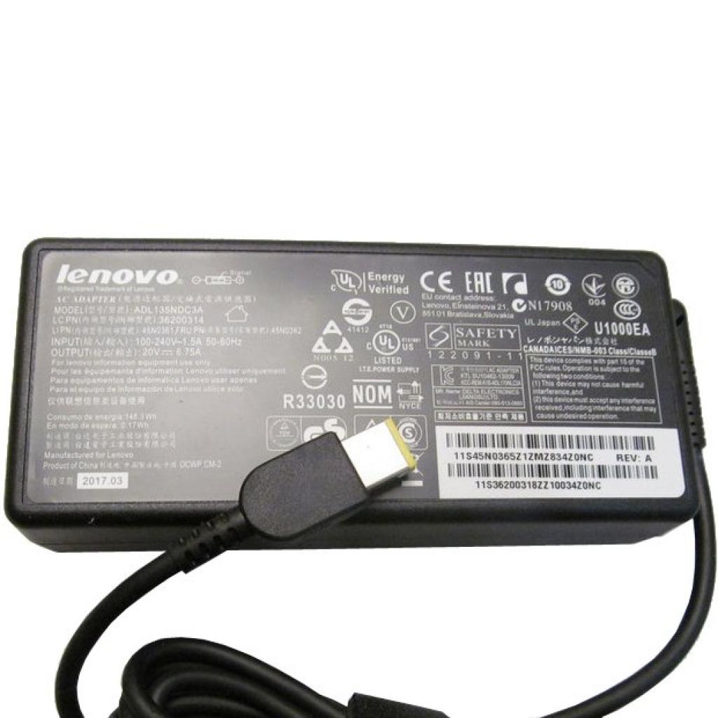Блок питания к ноутбуку Lenovo 135W 20V, 6.75A, разъем прямоугольный ...