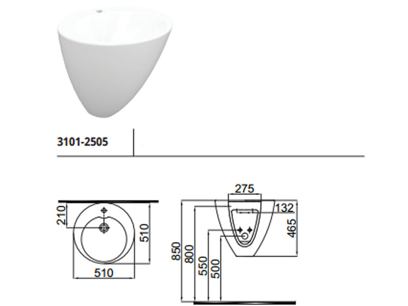 

Умывальник 51 см IDEVIT Alfa 3101-2505