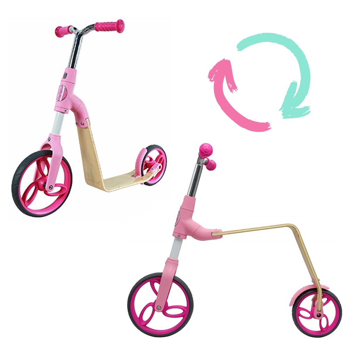 

Беговел-самокат 2 в 1 розовый AEST (B01-Pink) (138621)