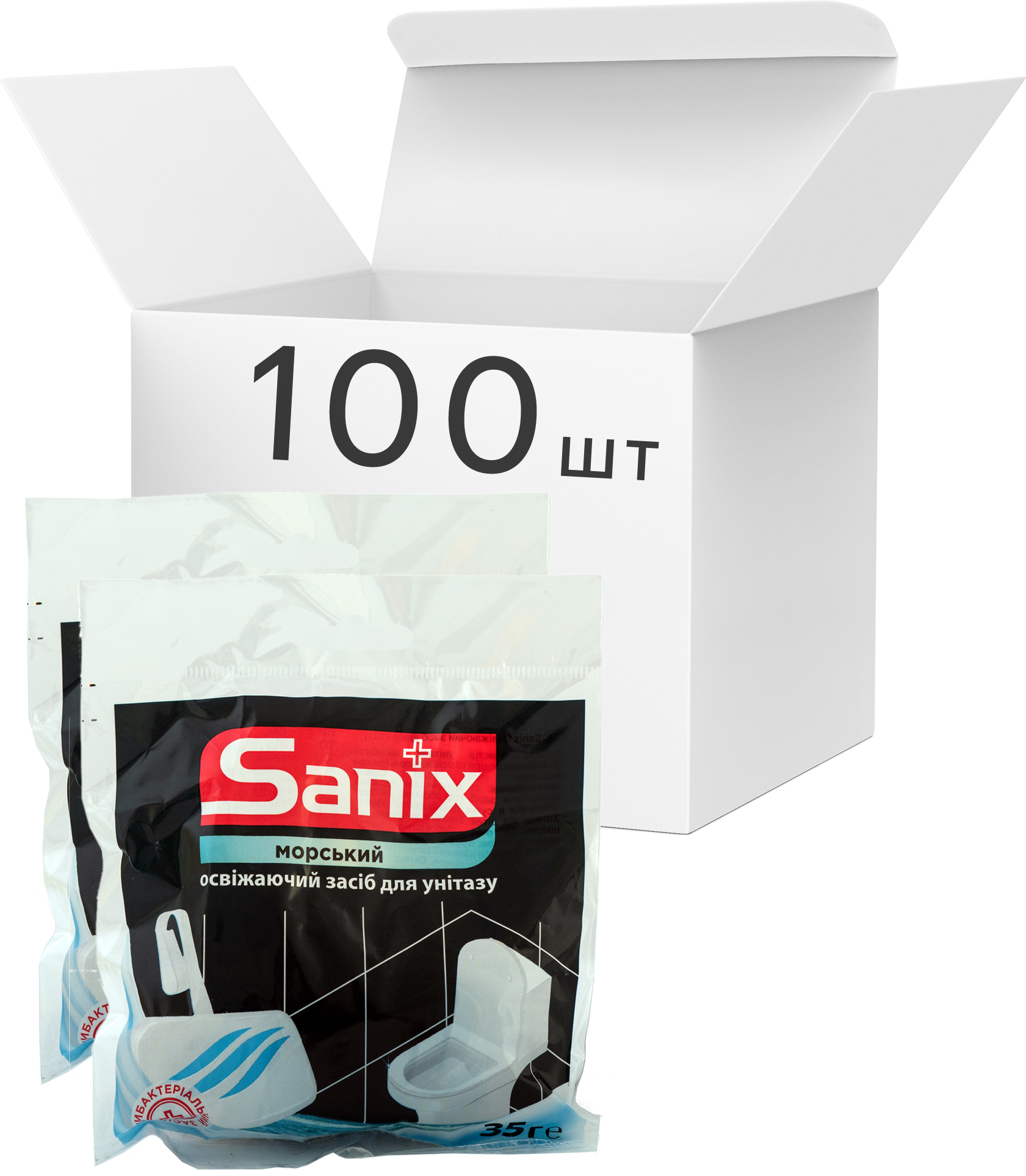 

Упаковка освежающих средств для унитазов Sanix Морских 35 г х 100 шт