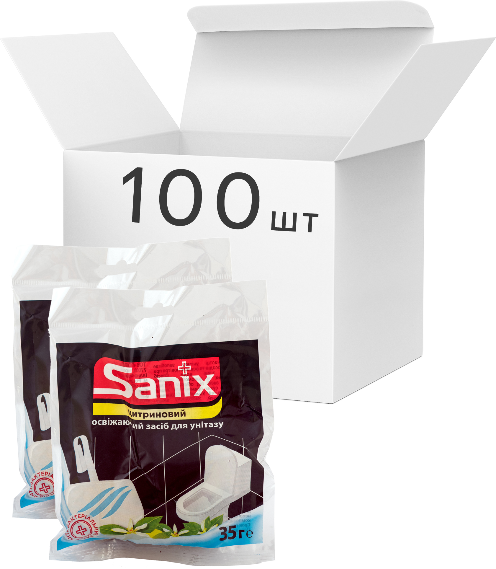 

Упаковка освежающих средств для унитазов Sanix Цитриновых 35 г х 100 шт