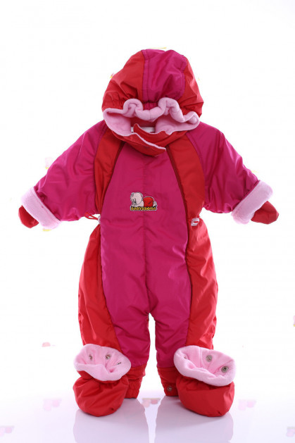 

Демисезонный комбинезон-трансформер однотонный малиновый с красным (рост 56-86) (e1137)