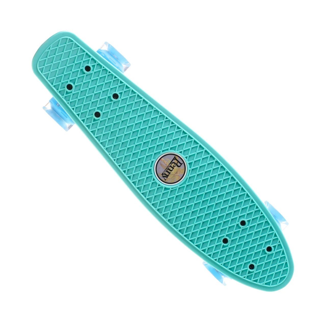 Пенни борд детский мини-скейт 23PU-turquoise со светящимися PU колёсами ...