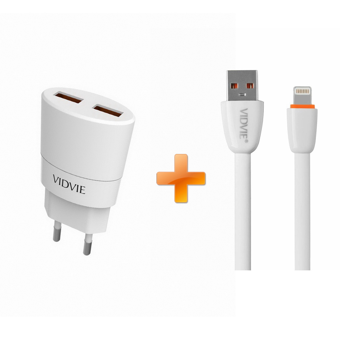 

Сетевое зарядное устройство Vidvie PLE208N 2USB 2.1A + Lightning cable White