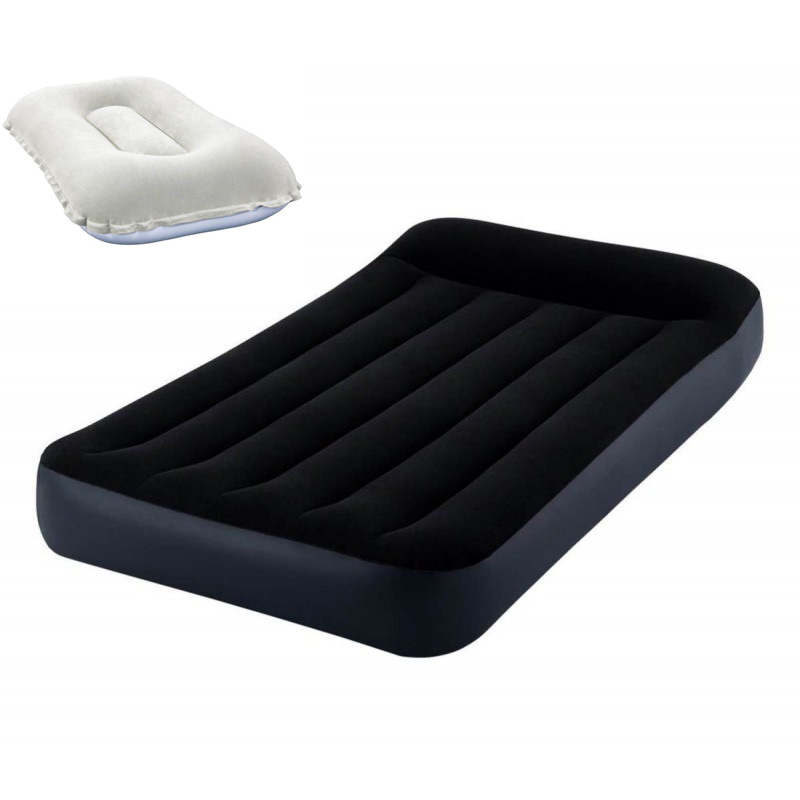 

Надувной матрас Intex 64141-0 Pillow Rest Classic одноместный с подушкой (99х191х25) черный (in-64141-0)