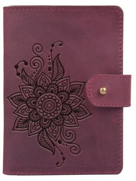 

Обложка для паспорта из кожи Hi Art «Mehendi Classic» PB-03S/1 Shabby Plum Фиолетовый