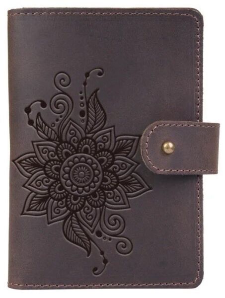 

Обложка для паспорта из кожи Hi Art «Mehendi Classic» PB-02/1 Shabby Gavana Brown Темно-коричневый