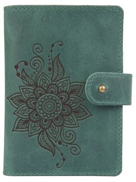 

Обложка для паспорта из кожи Hi Art «Mehendi Classic» PB-03S/1 Shabby Alga Темно-зеленый