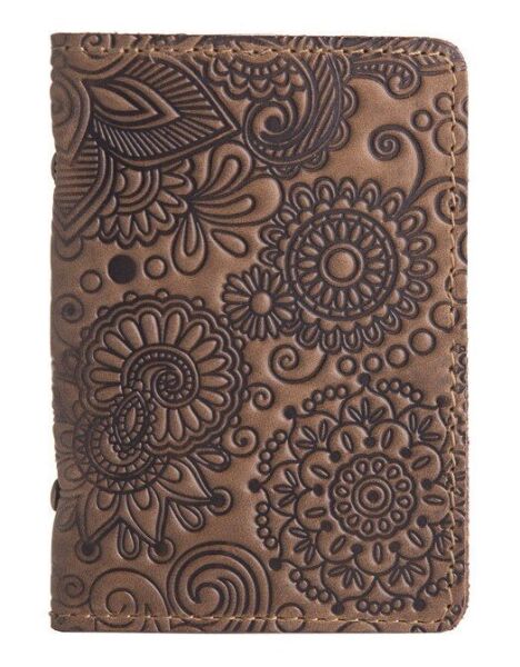 

Обложка для документов из кожи HiArt AD-03 Shabby Olive Mehendi Art Оливковый