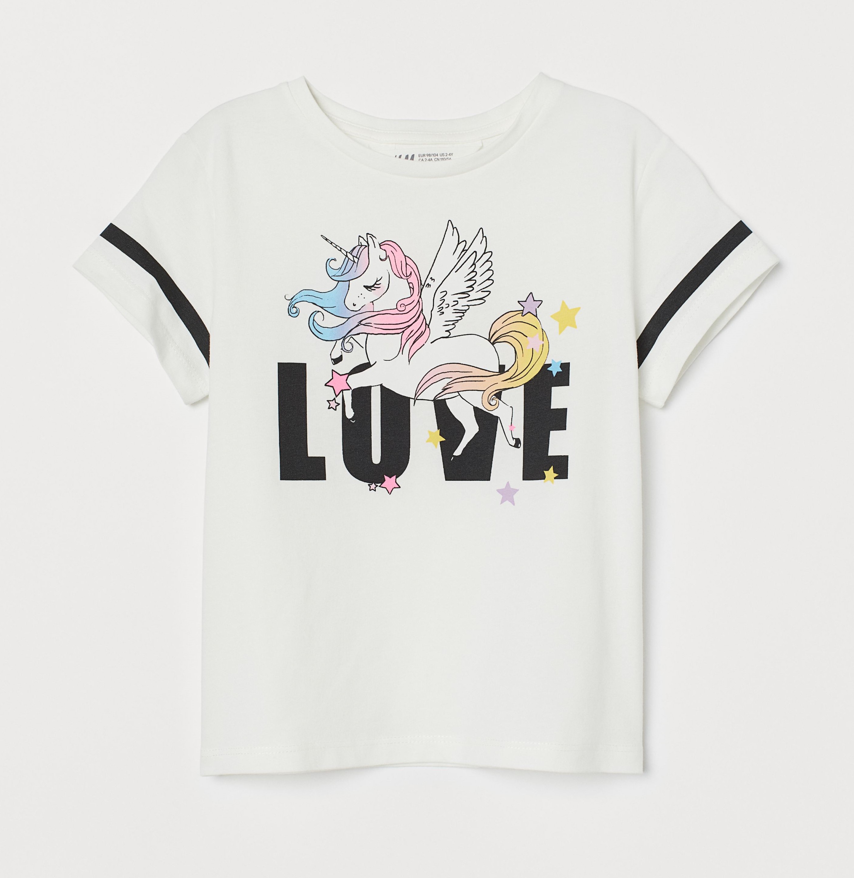 

Футболка для девочки H&M с единорогом белая 104