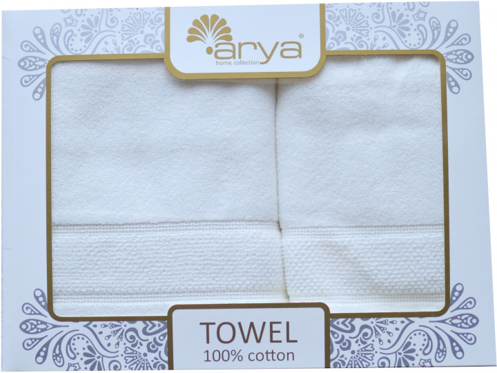 

Набор полотенец для лица и тела Arya Poise 50*90 см + 70*140 см махровые жаккардовые банные в коробке экрю арт.TRK111000023161