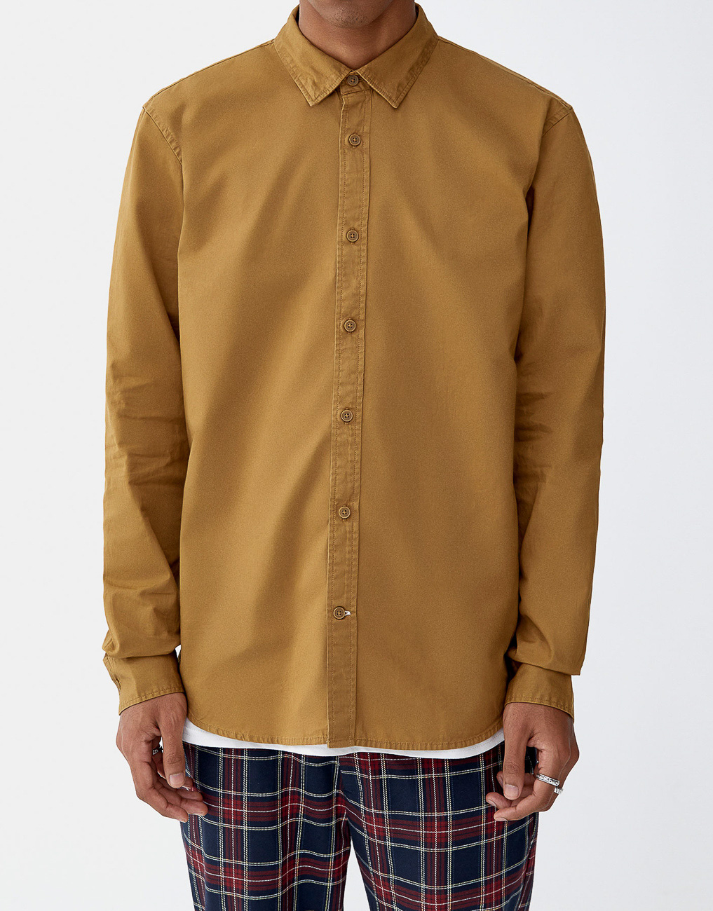 

Рубашка д/р PULL & BEAR М0097590 (9471/500/305) цвет коричневый S