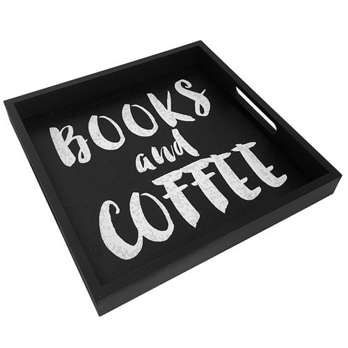 

Деревянный поднос Books and coffee