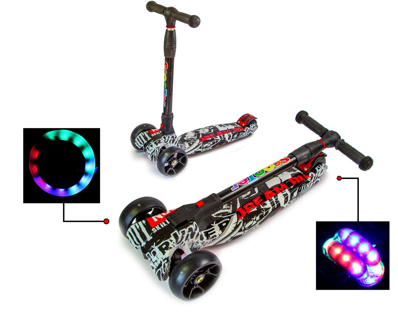 

Детский самокат SCOOTER SMART STREET Складная ручка светящиеся колеса (SD 266564095)