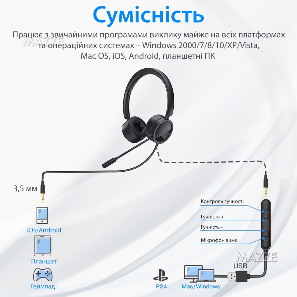 Наушники с микрофоном шумоподавлением USB+3.5 мм mini-jack проводная  гарнитура для колл центра Nee Bee H360 купить в интернет-магазине ROZETKA -  Наушники с микрофоном шумоподавлением USB+3.5 мм mini-jack проводная  гарнитура для колл центра