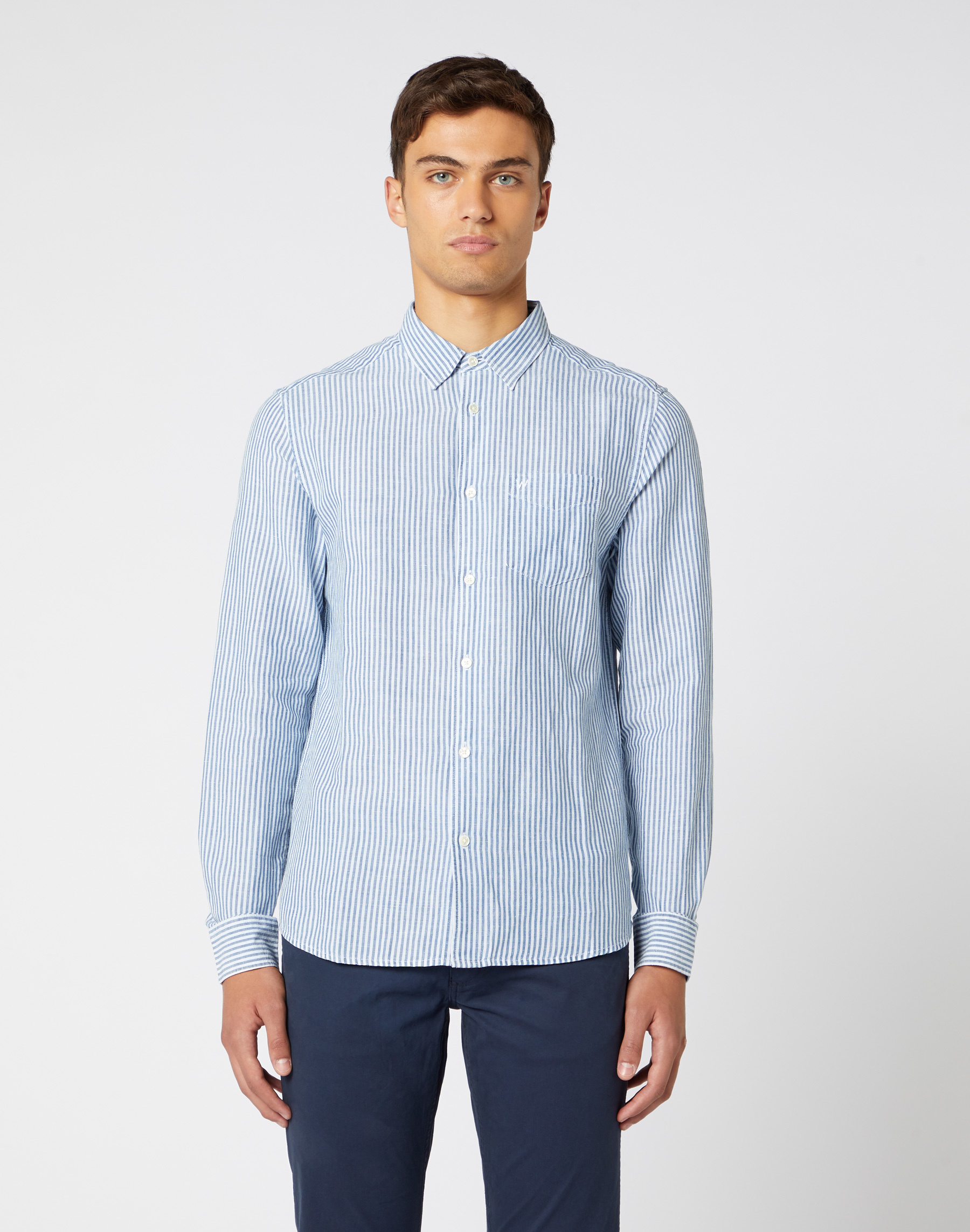 

Рубашка Wrangler 1 Pocket Shirt Regular Fit Голубой S-00