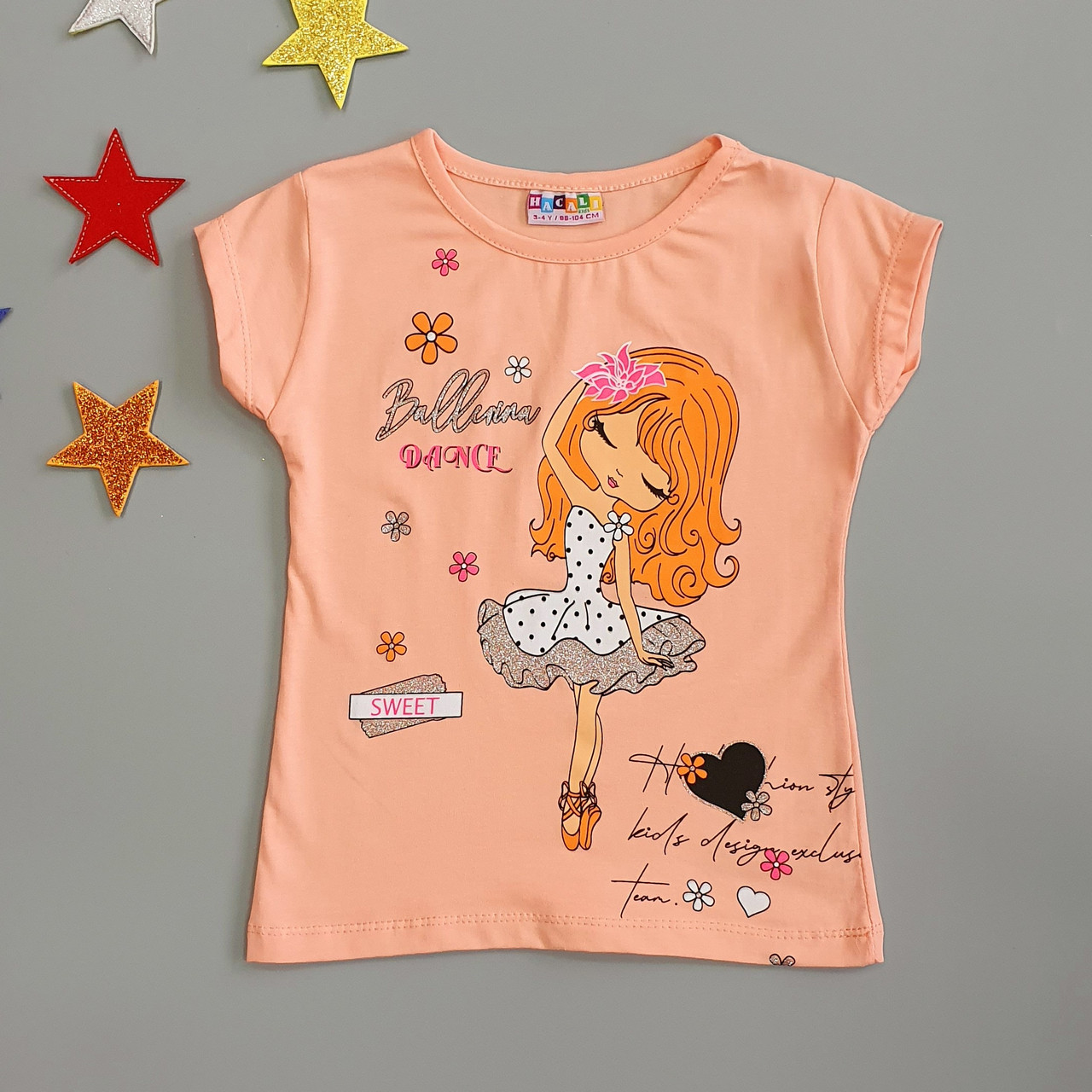 

Футболка Hacali kids для девочки 110-116 см Персиковая 18693