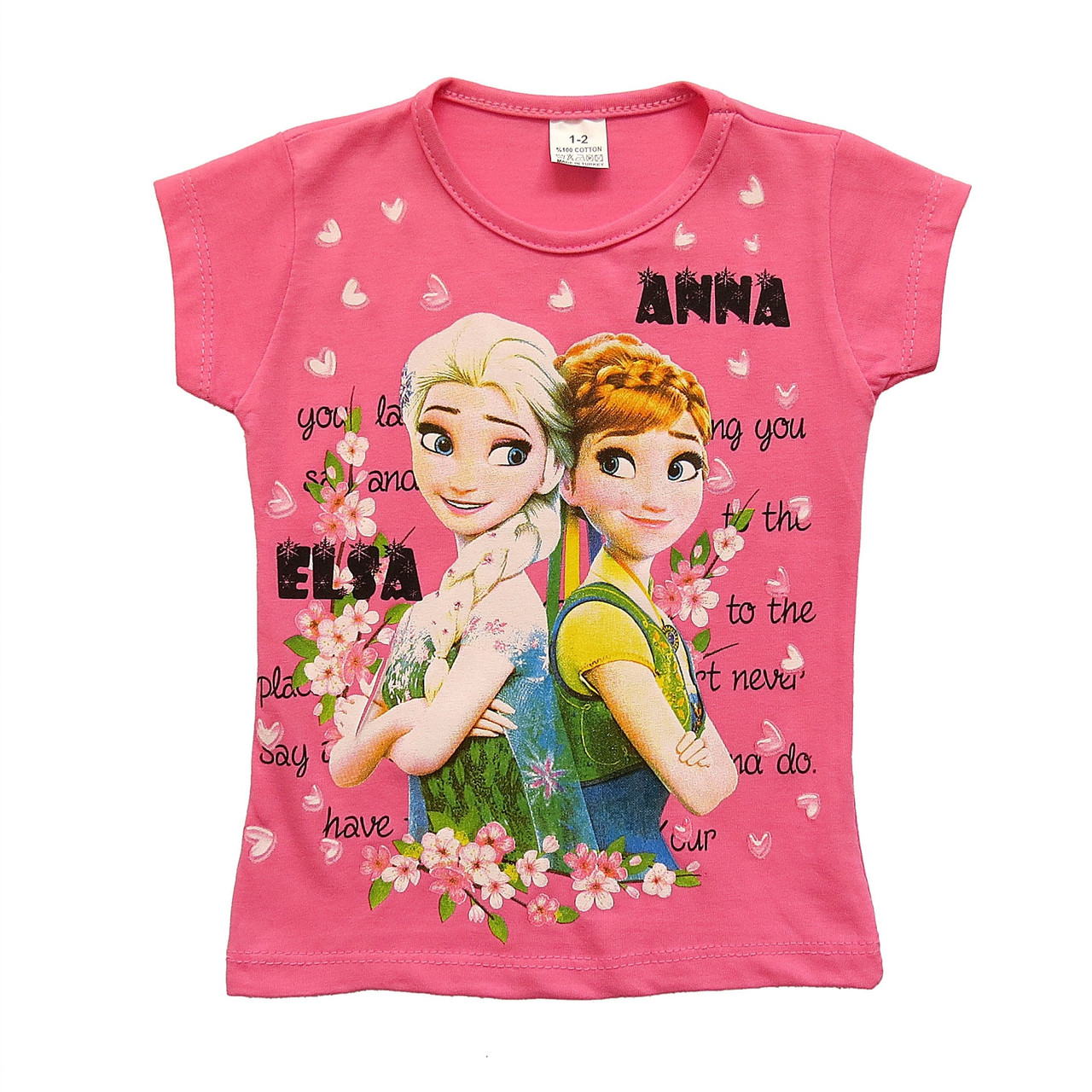 

Футболка "Эльза и Анна" Mira tekstil для девочки 86-92 см Розовая 13220