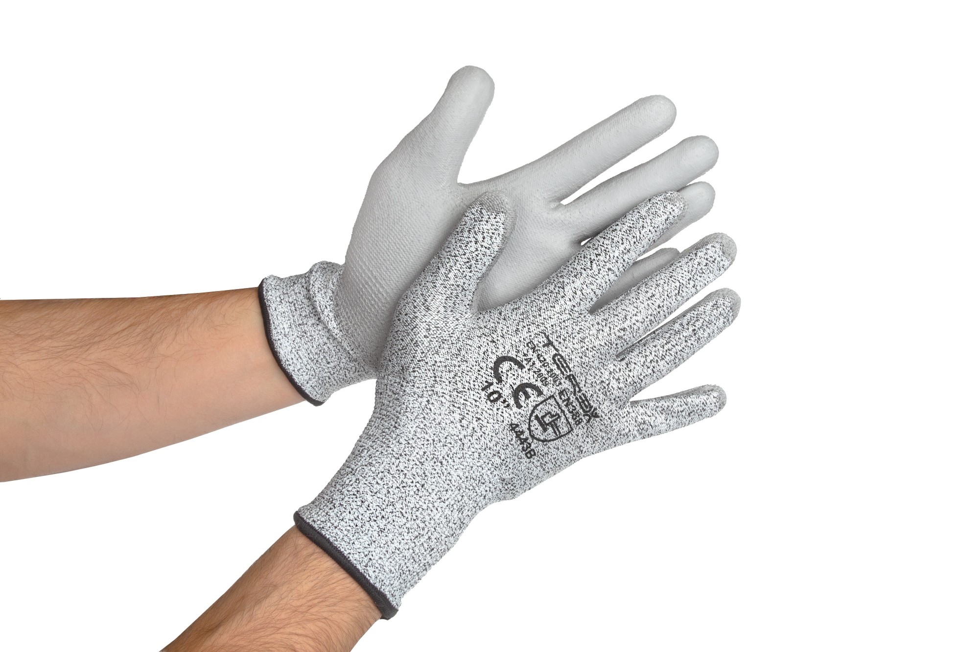 Защитные перчатки от порезов с полиуретановым покрытием Terex серые .
