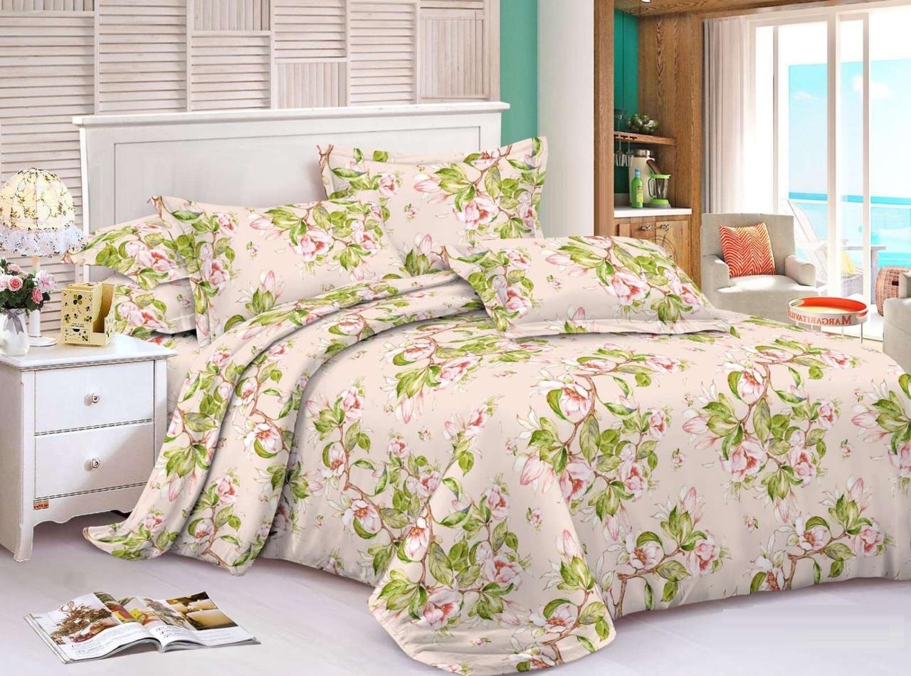 

Двуспальный комплект постельного белья Vital- Textile Бязь ЗД Цветы 180х220см