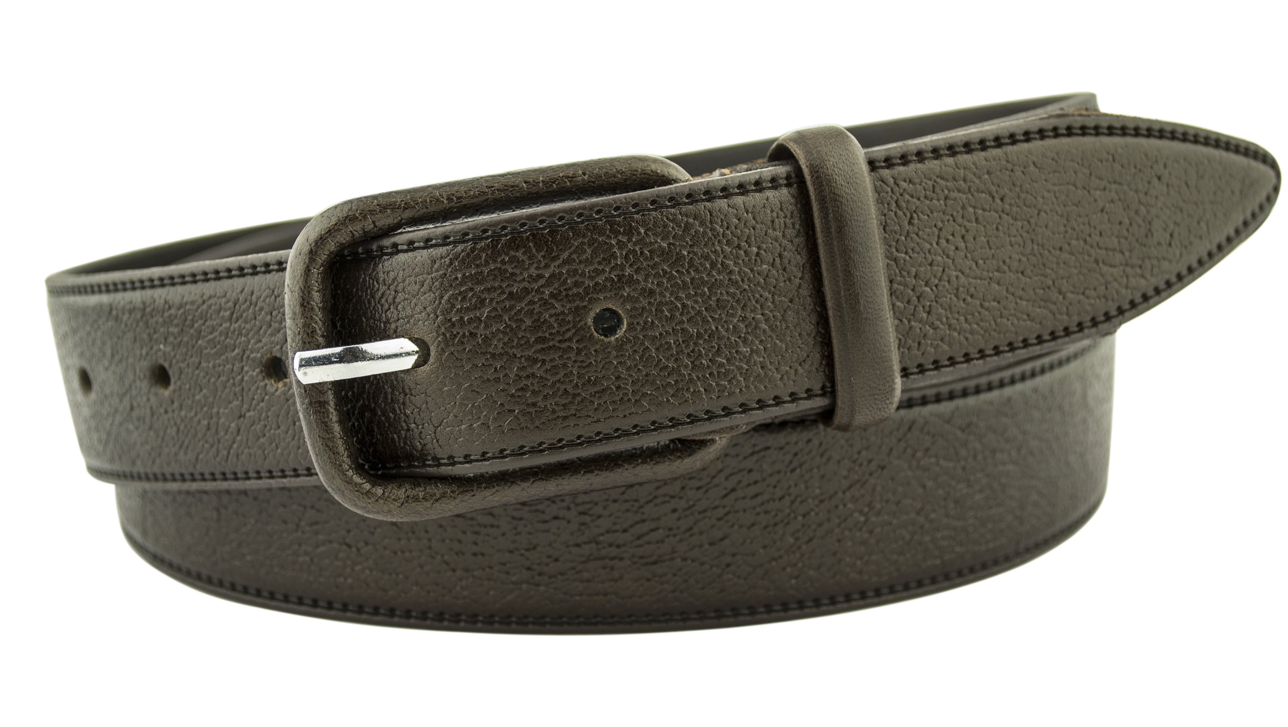 

Мужской кожаный ремень J.K. 3.5 см для брюк темно-зелено-коричневый 110-135 см