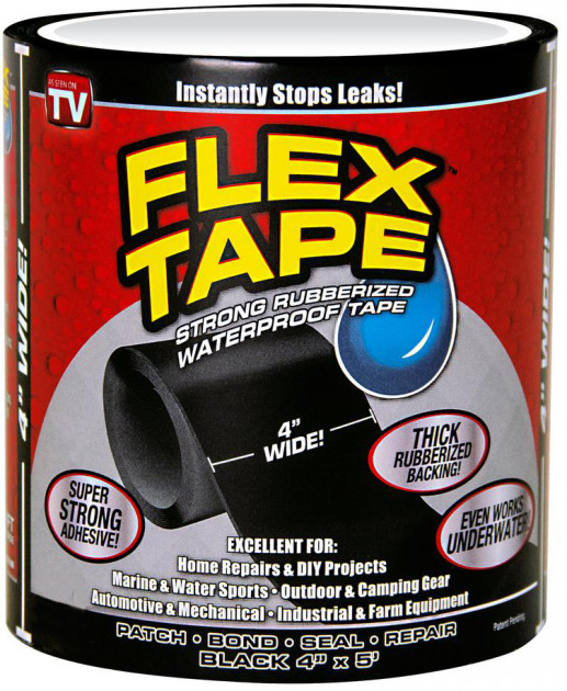

Водонепроницаемая изоляционная лента Flex Tape 100 мм х 1.5 м Черная