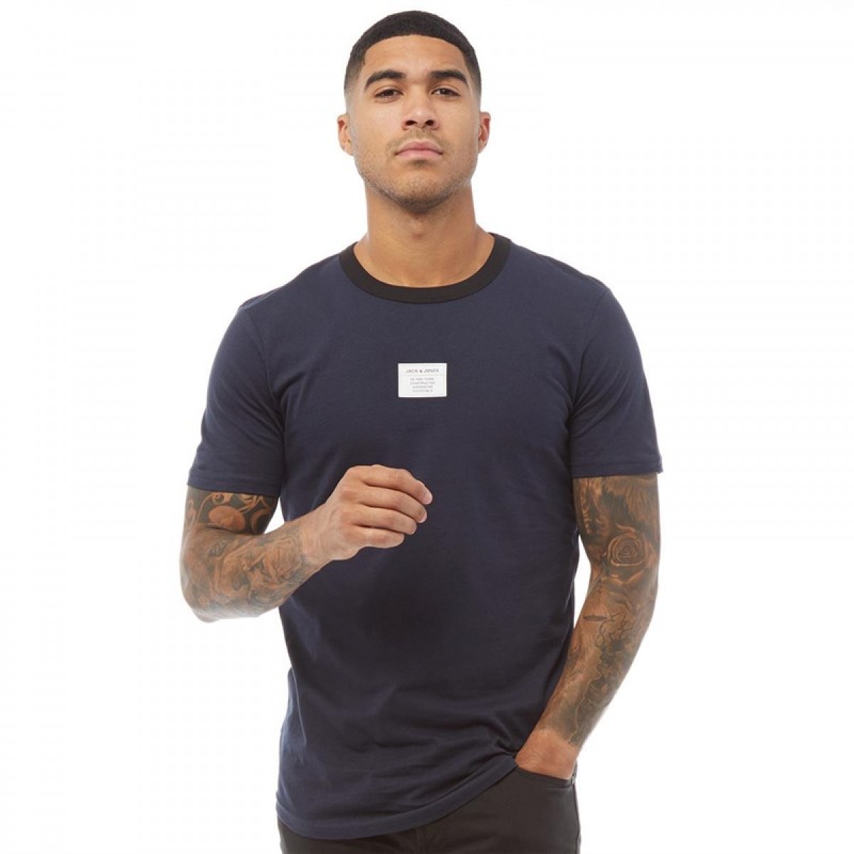 

Футболка JACK AND JONES Jax Neck Sky Captain Navy, S (42)