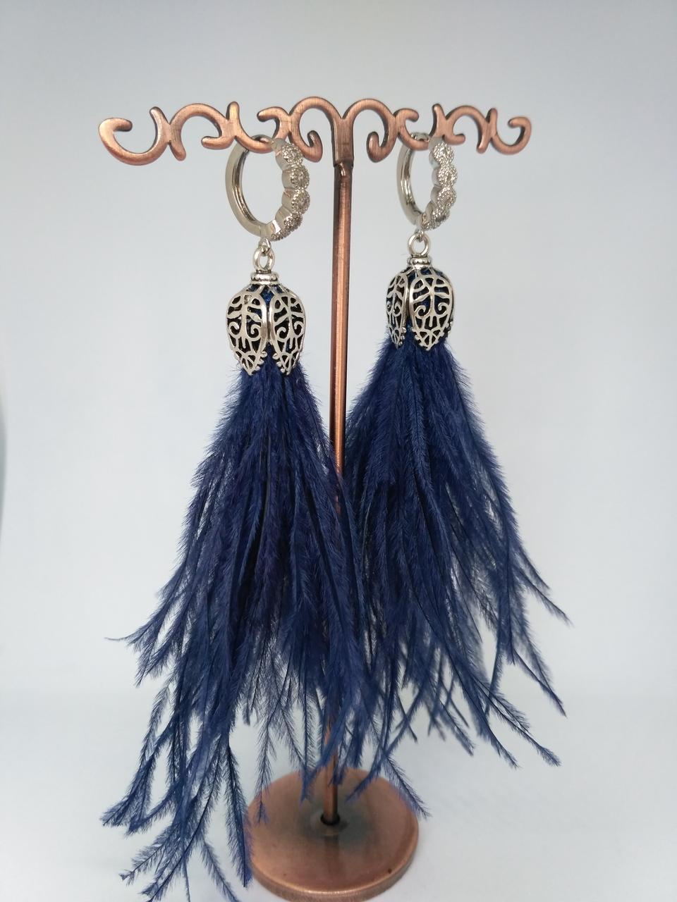 

Серьги из перьев Ksenija Vitali Blue SP-0051