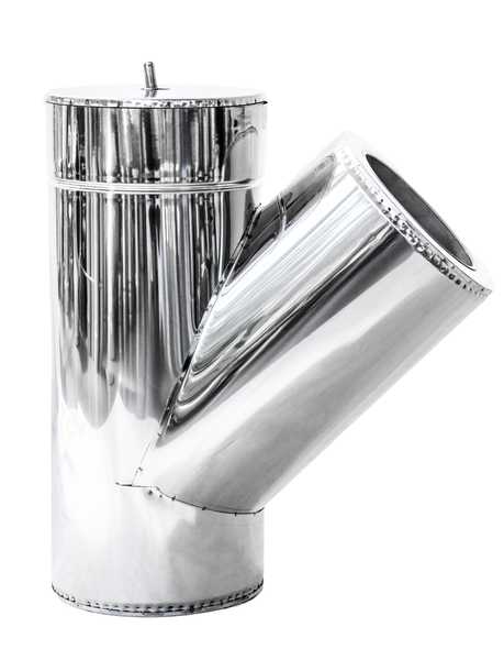 

Тройник дымохода двустенная Коминвент к/к 45⁰ Ф160/220 нержавеющая жаропрочная кислотостойкая сталь AiSi304 0.8 мм