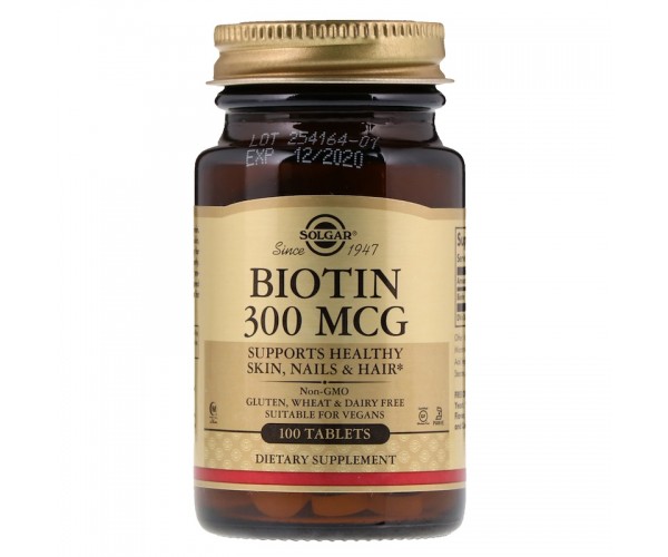 

Витамины Solgar Biotin, 300 mcg, 100 таблеток (100133)