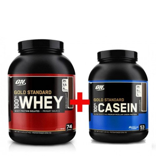 

Комплект Протеинов Optimum Nutrition 100% Whey Gold Standard 2.27 кг + Gold Standard 100% Casein, 1.8 кг Ваниль (431777)
