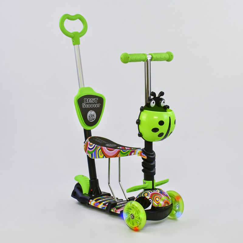 

Самокат BEST SCOOTER 33650 5в1 салатовый (колеса светятся)