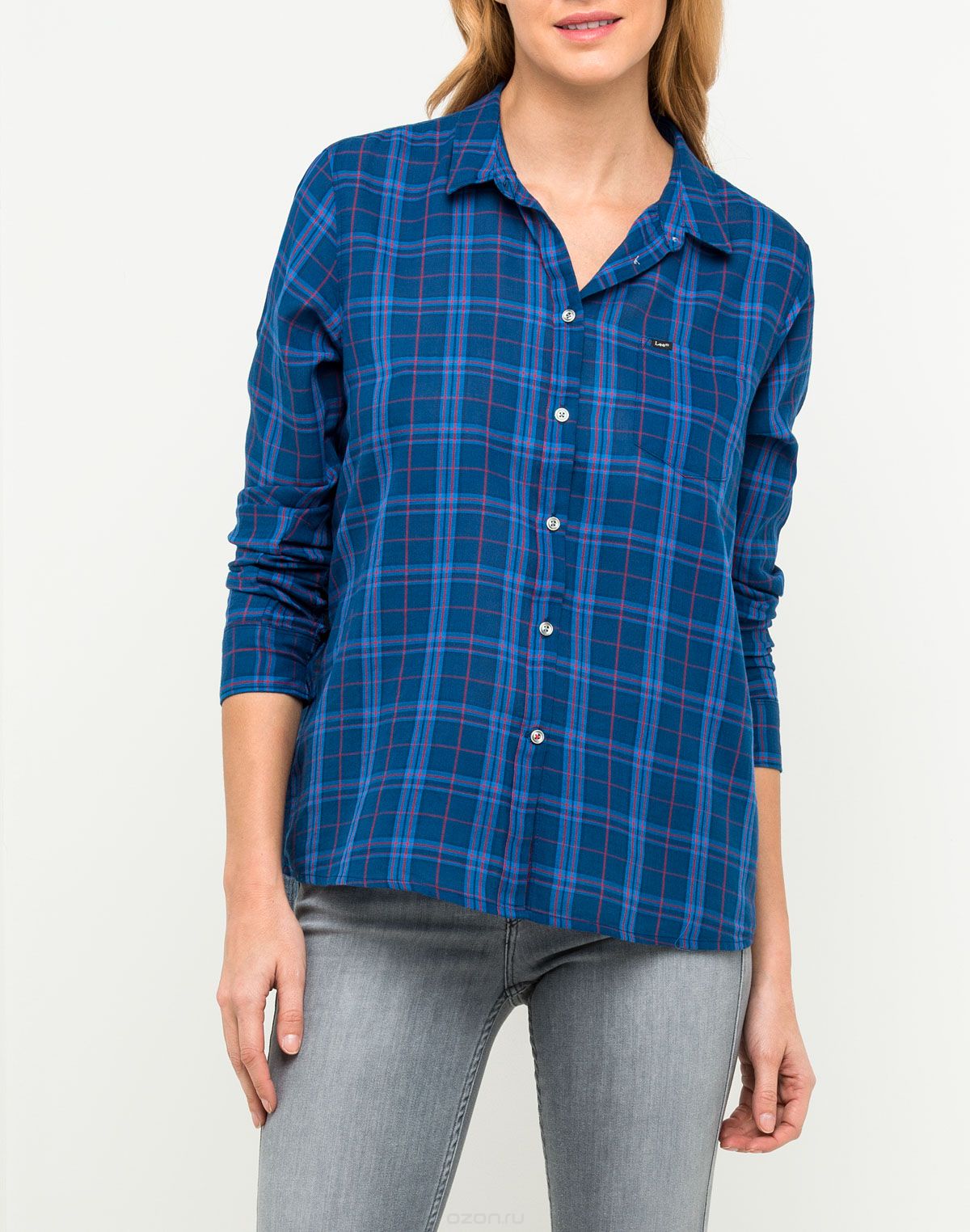 

Рубашка Lee Ultimate shirt Relaxed Fit Синий, красный M-00