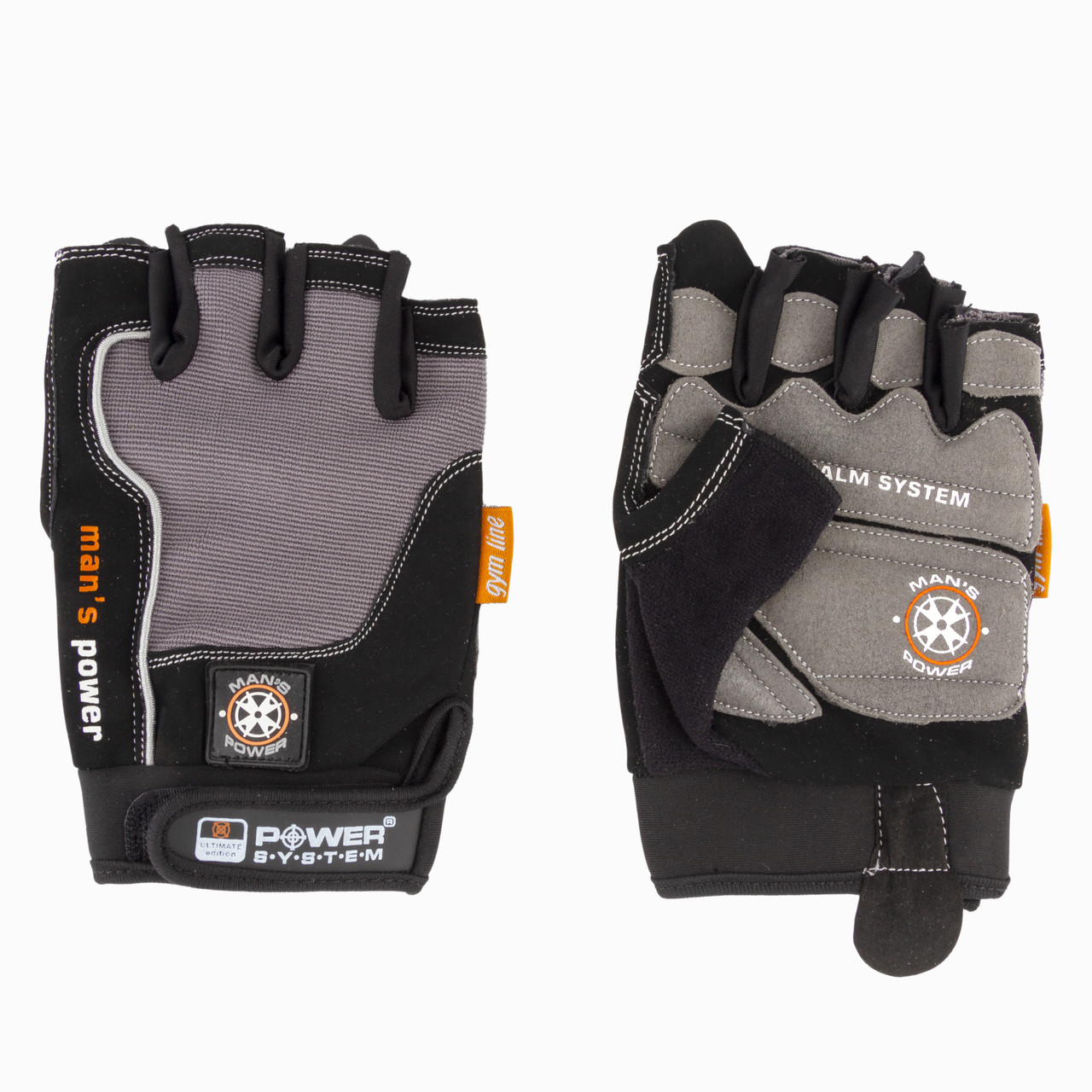 

Перчатки для фитнеса и тяжелой атлетики Power System PS-2580 Man’s Power S, Black/Grey