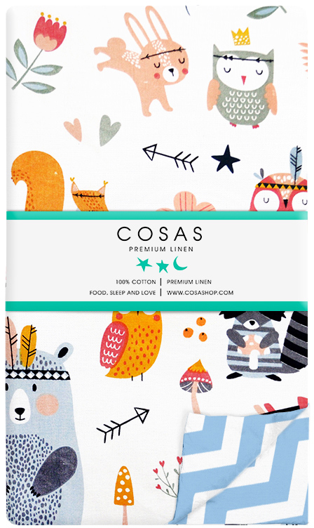 

Пододеяльник Cosas Animals-Indi-White 110х140