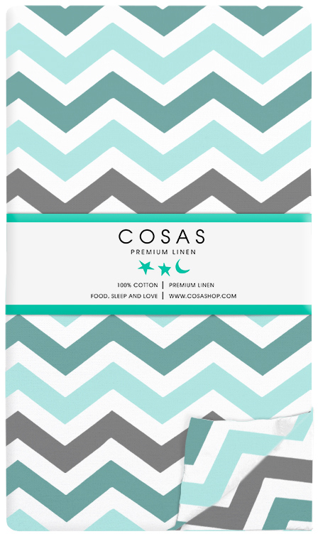 

Пододеяльник Cosas Zigzag Mint-Grey 200х220