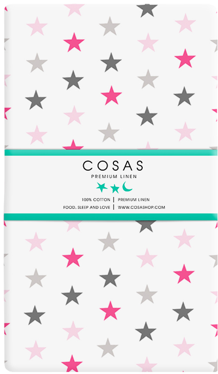 

Простынь Cosas Stars Grey-Rose 155х240