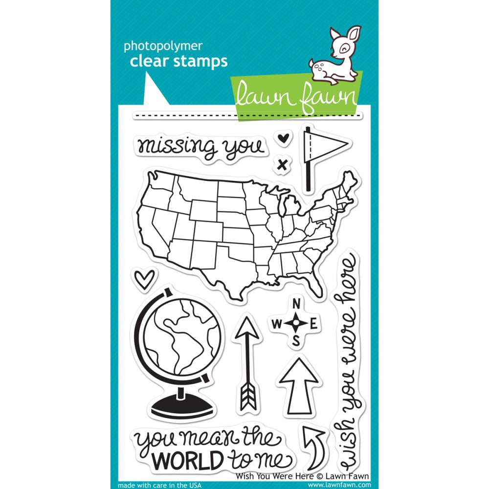 

Набор штампов Lawn Fawn Wish You Were Here (30915069519)