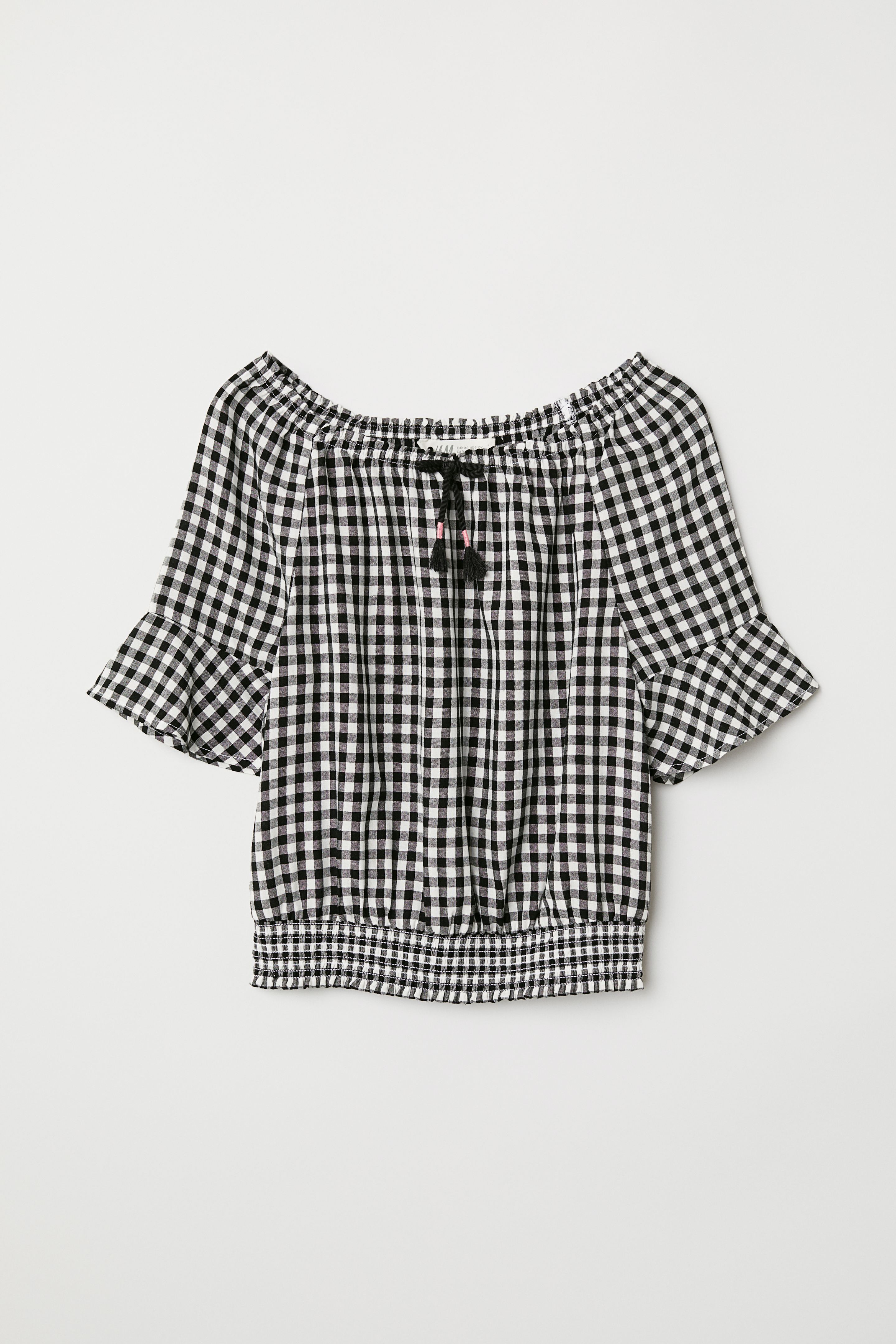 

Блуза H&M 164см черно белый клетка 6410118