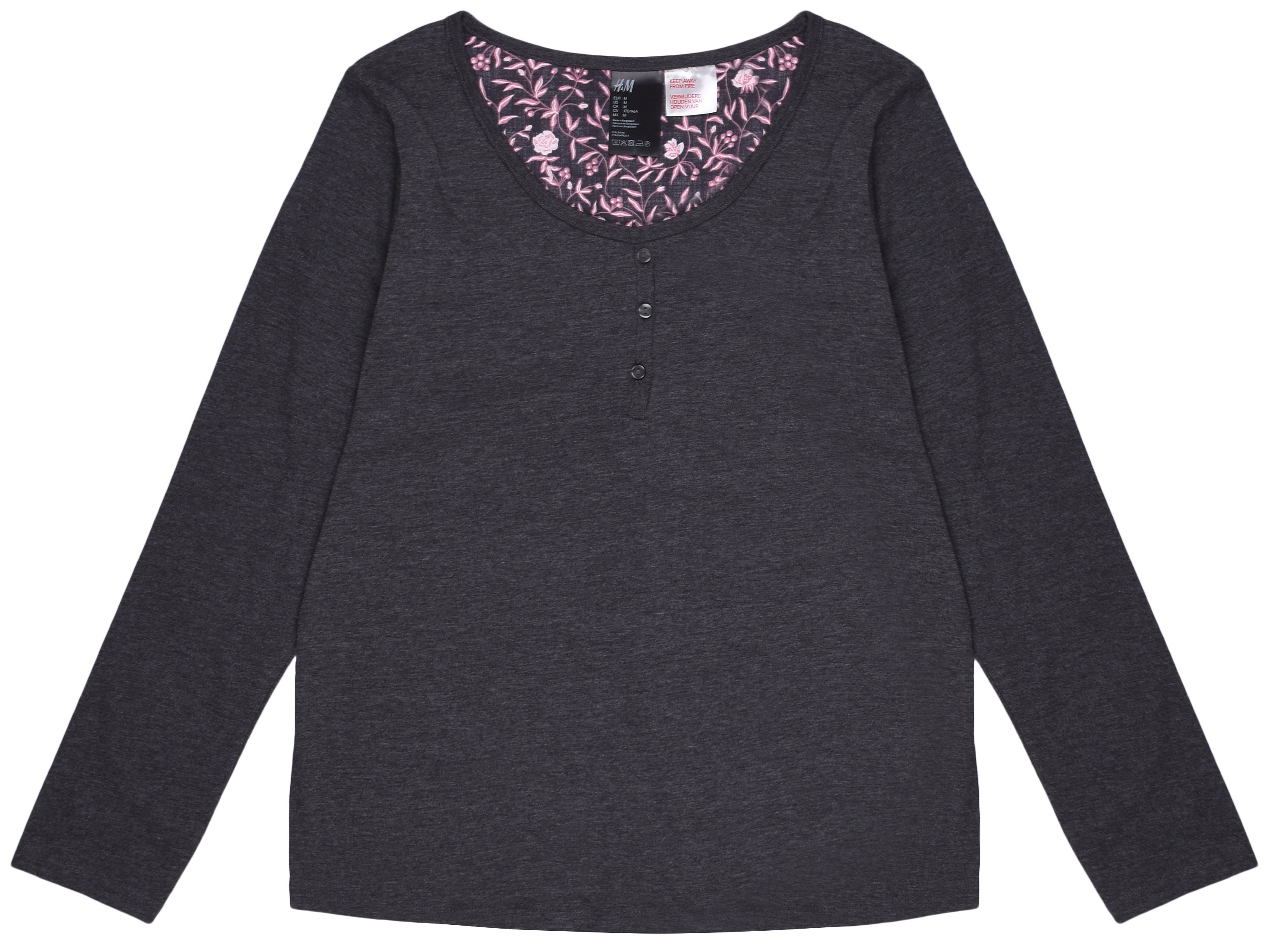 

Лонгслив H&M  темно серый меланж 6474268, Лонгслив H&M XS темно серый меланж 6474268