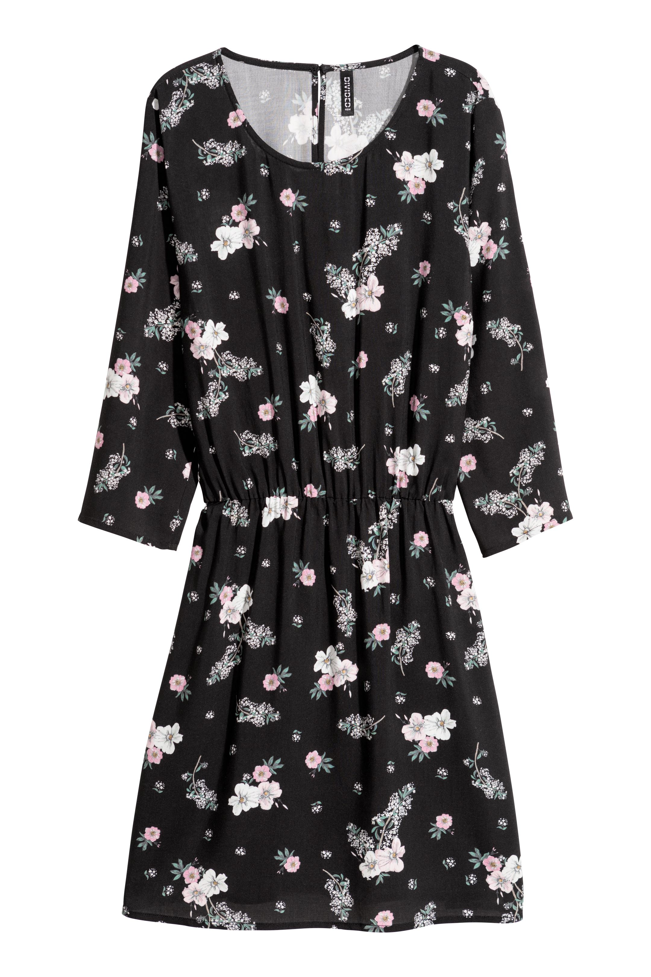 

Платье H&M 40 черный цветы 5229187