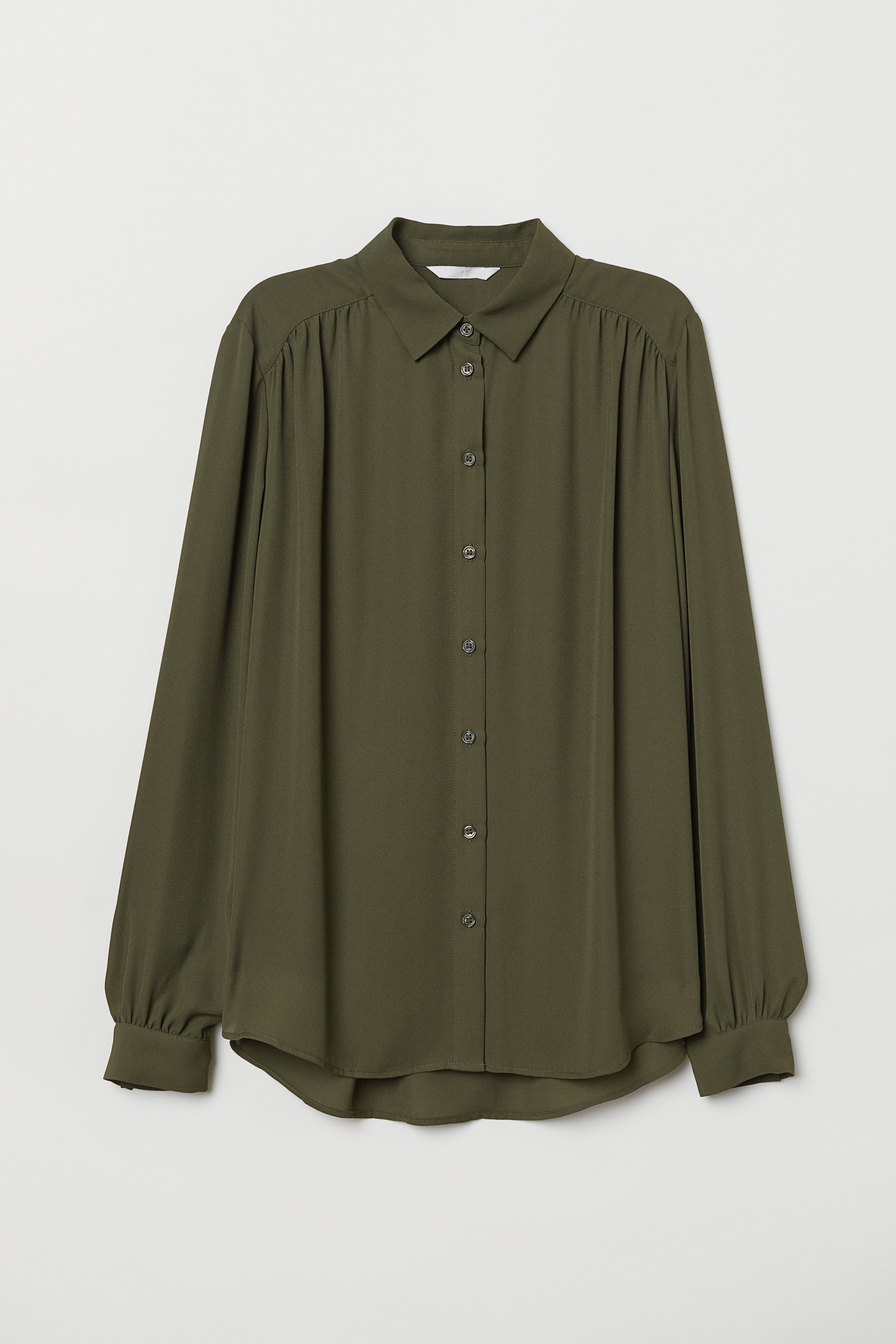 

Блуза H&M  хаки 6674998, Блуза H&M 40 хаки 6674998