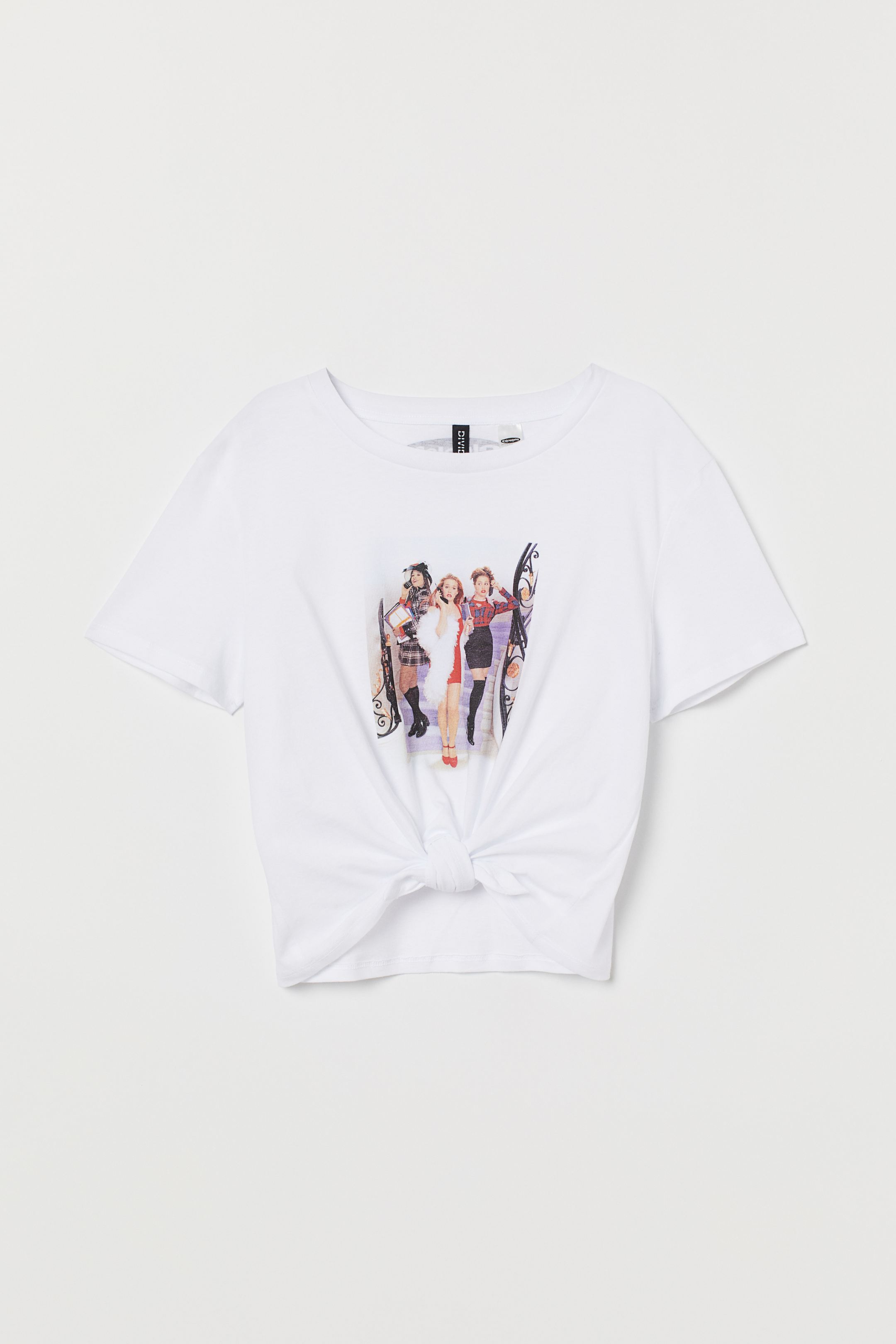 

Футболка H&M XS белый принт 7629239