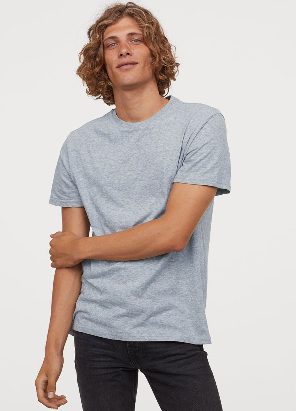 

Футболка H&M S голубой меланж 2296564
