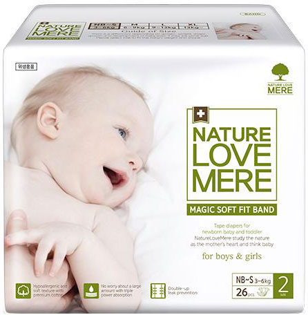 

Подгузники NatureLoveMere Magic Soft Fit размер NB-S 26 шт (8809402093656)