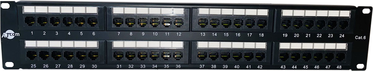 

Патч-панель Atcom 48xRJ-45 19" 2U 48 портів CAT6 UTP